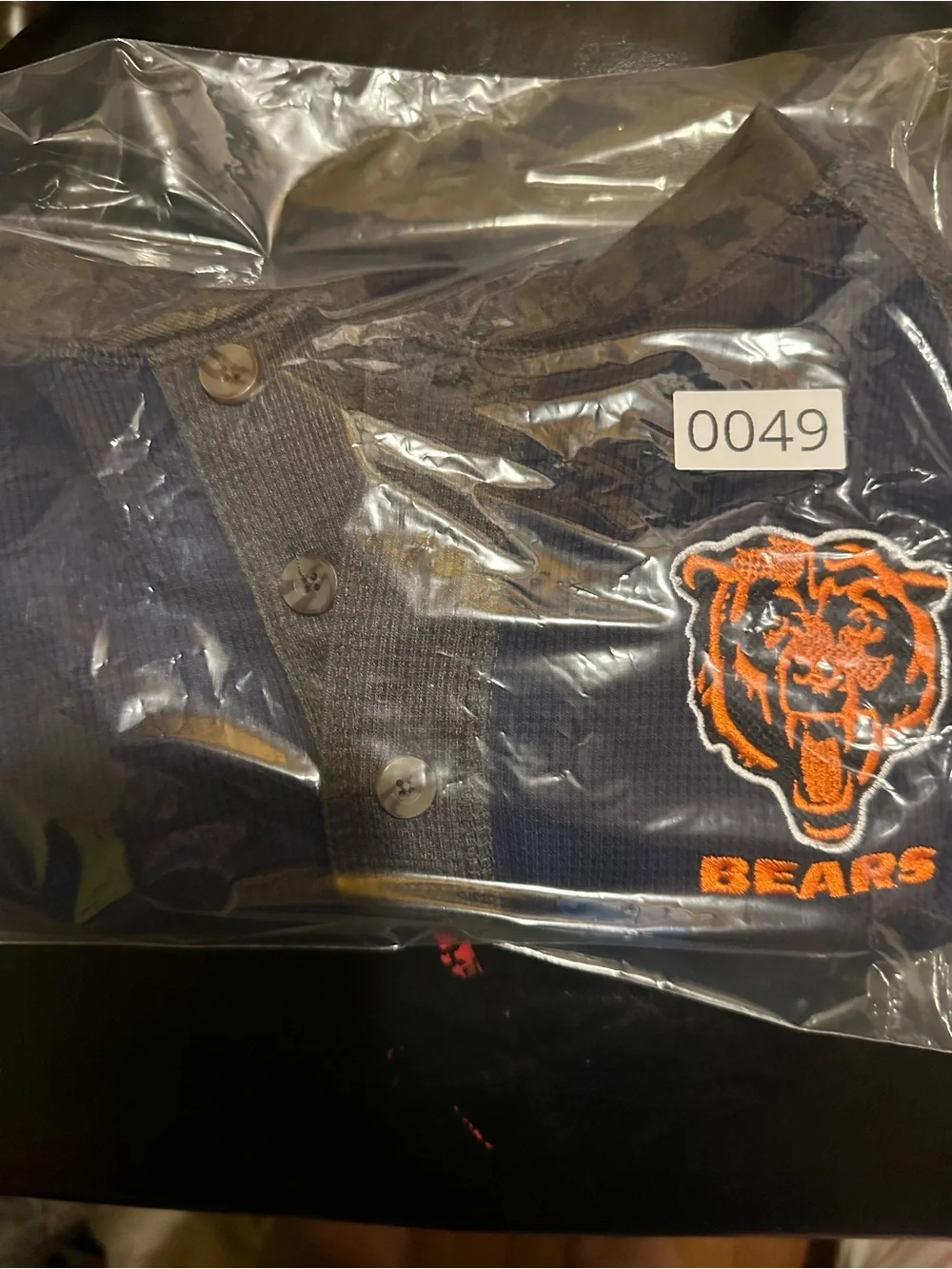 NWT Dunbrooke Chicago Bears . “Maverick” waffle knit Henley Shirt Men’s Large